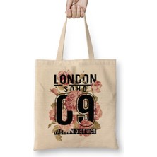 Baskı Dükkanı Londron Soho 02 Bez Çanta Uzun Saplı