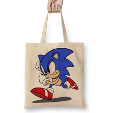 Baskı Dükkanı Sonic Film 02 Bez Çanta Uzun Saplı