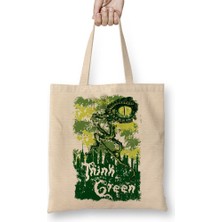 Baskı Dükkanı Think Green Pense Verde Bez Çanta Uzun Saplı