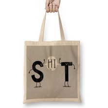 Baskı Dükkanı Deu Shit Bez Çanta Uzun Saplı