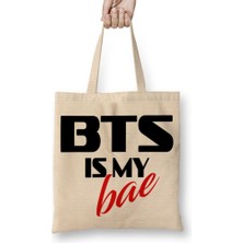 Baskı Dükkanı Bts Is My Bae Bez Çanta Uzun Saplı