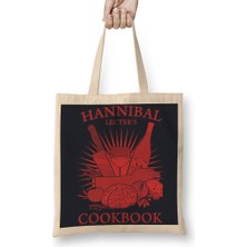 Baskı Dükkanı Hannibal Lecter's Cookbook Bez Çanta Uzun Saplı