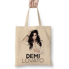 Baskı Dükkanı Demi Lovato Bez Çanta Uzun Saplı