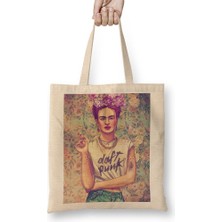 Baskı Dükkanı Frida Kahlo Daft Punk Bez Çanta Uzun Saplı