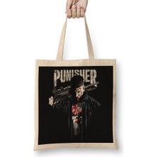 Baskı Dükkanı O Castigador The Punısher Bez Çanta Uzun Saplı