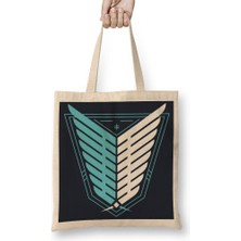 Baskı Dükkanı Attack On Titan Wings Of Freedom Bez Çanta Uzun Saplı