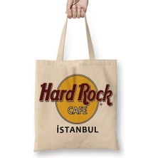 Baskı Dükkanı Hard Rock Cafe Istanbul Bez Çanta Uzun Saplı