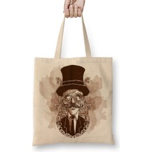 Baskı Dükkanı Steampunk Bez Çanta Uzun Saplı