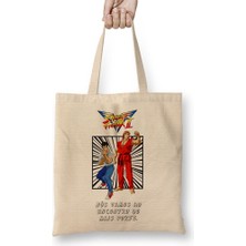 Baskı Dükkanı Street Fighter Sf Iı Victory Bez Çanta Uzun Saplı