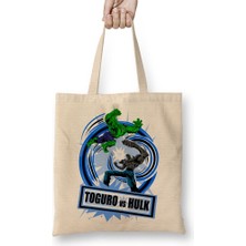 Baskı Dükkanı Toguro Vs Hulk Bez Çanta Uzun Saplı