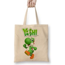 Baskı Dükkanı Mario ve Yoshi Bez Çanta Uzun Saplı