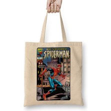 Baskı Dükkanı Spiderman Marvel The Sensational Bez Çanta Uzun Saplı