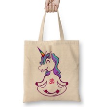 Baskı Dükkanı Unicorn Yoga Bez Çanta Uzun Saplı