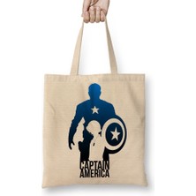 Baskı Dükkanı The Avengers Captain America Bez Çanta Uzun Saplı