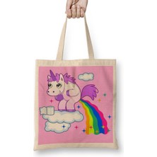 Baskı Dükkanı Unicorn 01 Bez Çanta Uzun Saplı