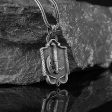 Tesbih Sepetim Balta Motifli 925 Ayar Gümüş Kolye