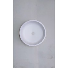 Gralux Evye Beyaz Granit Kaplamalı Yuvarlak Alttan K38 Paslanmaz Evye