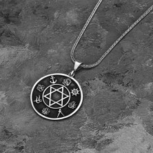 Tesbih Sepetim Dört Halife Isimleri Işlemeli Gümüş Kolye