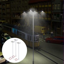 Vogue 3 Parça Model Tren LED Işık 1/87 Ho Ölçekli Lamppost 3 V Sokak Diorama Için (Yurt Dışından)