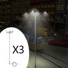 Vogue 3 Parça Model Tren LED Işık 1/87 Ho Ölçekli Lamppost 3 V Sokak Diorama Için (Yurt Dışından)