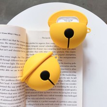 Bipower Airpods 1-2. Nesil Uyumlu Kılıf Yuvarlak Zil Sarı