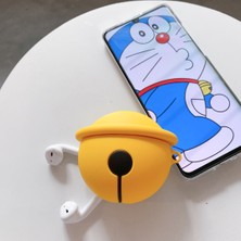 Bipower Airpods 1-2. Nesil Uyumlu Kılıf Yuvarlak Zil Sarı