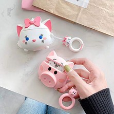 Bipower Airpods 1-2. Nesil Uyumlu Kılıf Cute Domuz Pembe