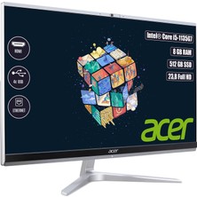Acer Aspire C24-1650 Intel Core i5 1135G7 8GB 512GB SSD Freedos 23.8" FHD All In One Bilgisayar DQ.BFSEM.006