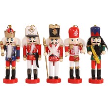 Vogue 5 12 cm Yükseklik Mini Ahşap Fındıkkıran Asker Süsler Set Xmas Bebek (Yurt Dışından)
