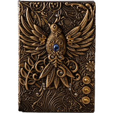 Vogue Retro Kabartmalı Phoenix Desen Notebook Kaplı Dergi A5 - Bronz (Yurt Dışından)