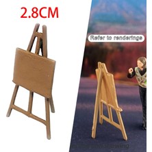 Vogue 1/64 Minyatür Şövale Dollhouse Dekorasyon Yağlıboya Şövale Ekran Şövale Kahverengi (Yurt Dışından)