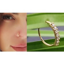 Begonia Accessories 925 Ayar Gümüş, Tam Tur Zirkon Taşlı 2 Adet Hızma Set
