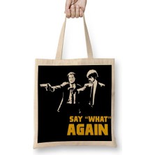 Baskı Dükkanı Pulp Fiction Black Bez Çanta Uzun Saplı