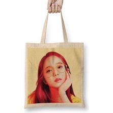 Baskı Dükkanı Blackpink Jisoo Bez Çanta Uzun Saplı