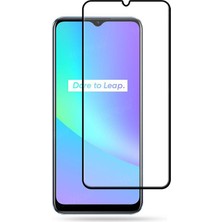 Microcase Realme C25S Tam Kaplayan Çerçeveli Cam - Siyah