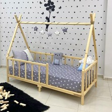 MiniWood Montessori Yatak Doğal Çam Ağacı Kızılderili