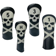 Zwinz 4x Kafatası Golf Kafası Kapak No. 1 3 5 Ut Club Headcover Guard Sleeve Protection (Yurt Dışından)