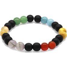 Pigado Küre Kesim Çoklu Doğaltaş Kombinli Erkek Başarı Bilekliği