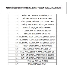 Altunoğlu Ramazan Gıda Paketi Kumanya Kolisi 17'li