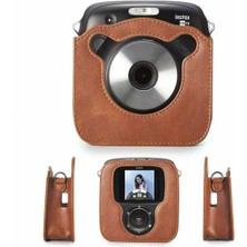 Shun Fujifilm Instax Square SQ20 Için Kamera Kılıfı Klasik Vintage Pu Deri Çanta Kayışlı (Yurt Dışından)