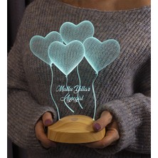 Sevgi Lambası Yeni Yıl Hediyesi Klasik Kalpler 3D Led Lamba