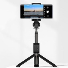 Huawei CF15 Pro Bluetooth Uyumlu Taşınabilir Tripod Kablosuz Selfie Çubuğu - Siyah (Yurt Dışından)