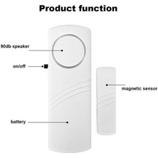 Yuekeda Yl-333 Wireless Door Window Alarm  Beyaz (Yurt Dışından)