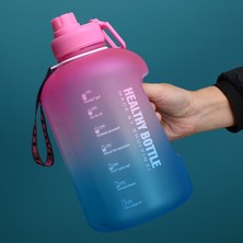 Yuekeda 2.2L Spor Ve Fitness Saman Büyük Su Şişesi  Degrade Gül Kırmızı Mavi (Yurt Dışından)