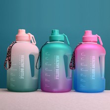 Yuekeda 2.2L Spor Ve Fitness Saman Büyük Su Şişesi  Degrade Gül Kırmızı Mavi (Yurt Dışından)