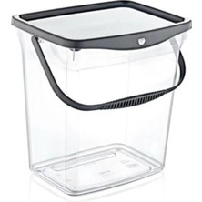 Evefix 6 Lt Deterjan Kutusu - Makine Desenli - Kapaklı ve Tutma Saplı - Şeffaf