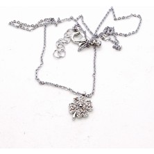 X-lady Accessories Gümüş  Renk Zirkon Taşlı Yonca Beyaz Taşlı Kolye 934