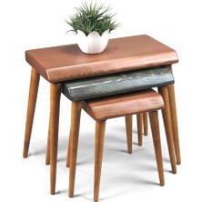 Entema Doğal Ağaç Masif Kütük 3’lü Zigon Sehpa