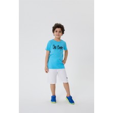 Lee Cooper Drawinglogo Erkek Çocuk O Yaka T-Shirt Turkuaz