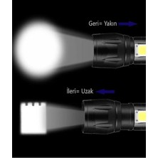 Mkey Uzun Menzilli El Feneri USB Şarjlı Şarj Edilebilir Avcılık Feneri Cep Boy